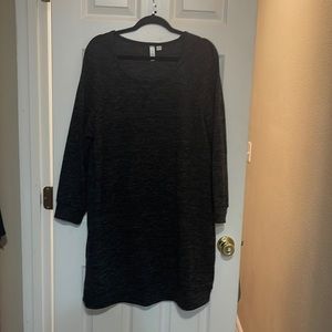 Dark gray knee length dress